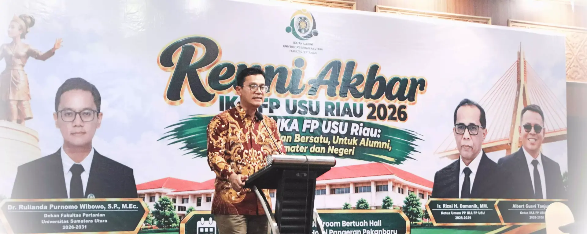 Dean of FP USU Opens the IKA FP USU Riau Inauguration, Encourages Alumni to Become Strategic Partners of the Faculty